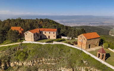 Fototapeta premium Aerial view of Udzo Monastery in Georgia