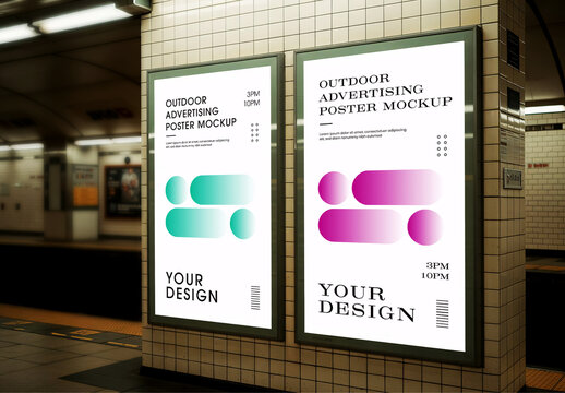 Outdoor Ads Two Posters Mockup