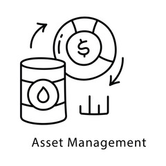 Asset Management Vector Outline Style Icon. Eps 10 file