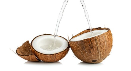 coconut on white background