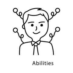 Abilities Vector Outline Style Icon. Eps 10 file