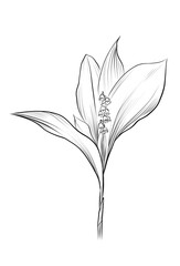 Lily of the valley large leaves isolated vector