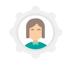Person Gear Icon - Concept Illustration