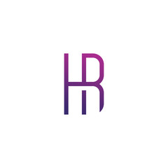 Letter HR Logo Design Simple Vector