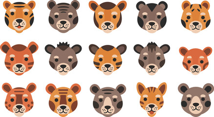 Minimalist Animal Face Icons