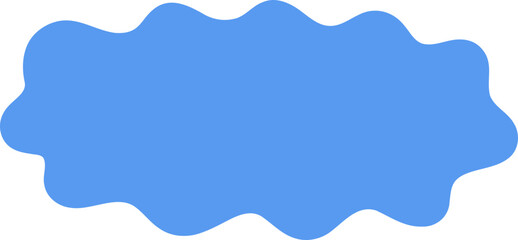 Blue Wavy Cloud Shape, Concept of Weather, Sky and Nature.