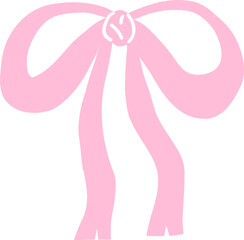 Pink Ribbon Bow Vector Graphic
