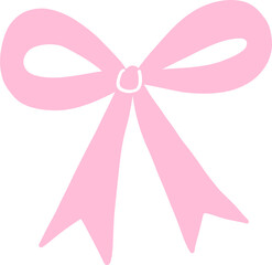 Pink ribbon bow. Decoration, gift, celebration concept.