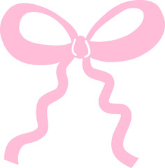 Pink Bow Clipart, Simple Decoration Element