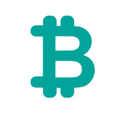 Bitcoin Logo - Teal Vector Icon
