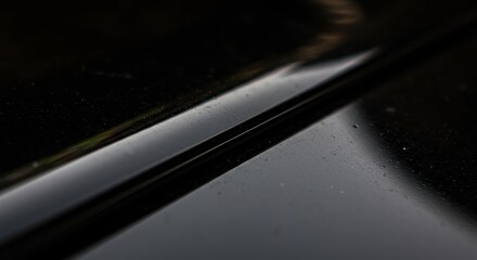 Black Car Paint Surface Reflection