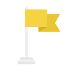 Golf Flag Icon – Yellow & White