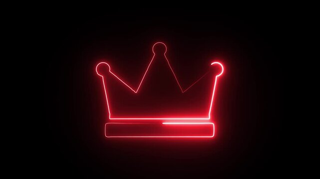 neon king crown animated icon, king queen crown icon neon logo icon animation