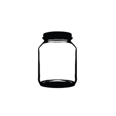 Glass Jar silhouette on white background