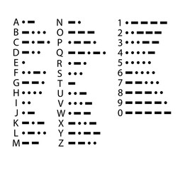 Morse Code International Morse Code on white background. Morse Code sign flat style. Vector © YURII