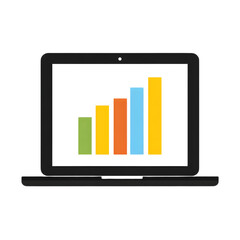 Business Data on Laptop Screen Icon