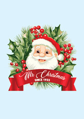 cute santa for christmas card