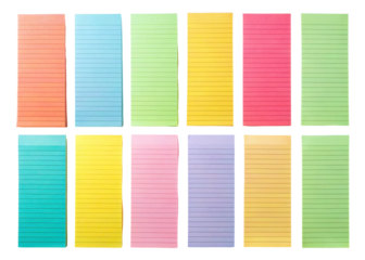 set of colorful paper note clipart png image on transparent background