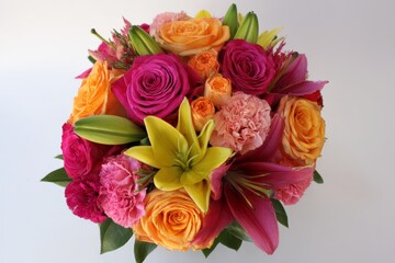 Vibrant floral bouquet arrangement in a variety of colors.