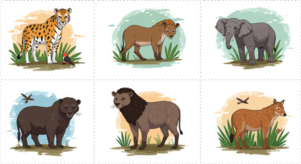Endangered Species Vector Illustrations