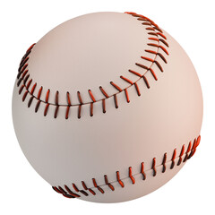Baseball 3D Render on Transparent Background