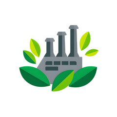 Eco Factory Flat Icon