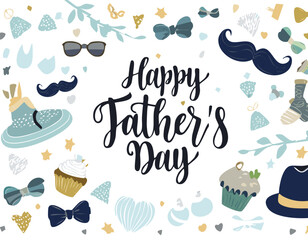 Hand-lettered “Happy Father’s Day” with stylish decorations and calligraphy. Perfect for greeting cards, posters, social media, and celebration designs honoring dads.