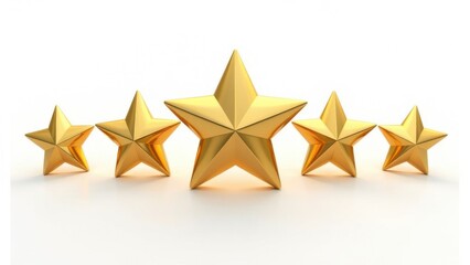 On a white background there are five gold stars