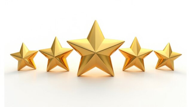 On a white background there are five gold stars