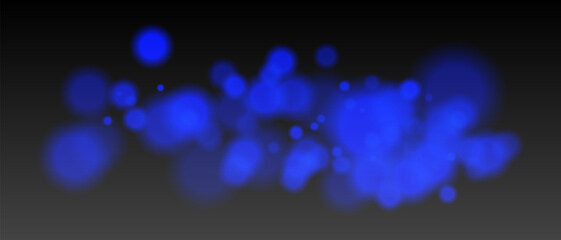 Blue bokeh particles with warm soft blur and glowing intensity. Firelight scatter on transparent background with dynamic haze.