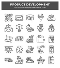 Product Development Icons: 25 Essential Line Icons for Business