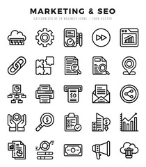 Marketing & SEO Lineal icons. Vector Lineal illustration.