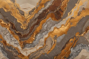 Earthy Marble with Gold, Brown, and Gray Veining