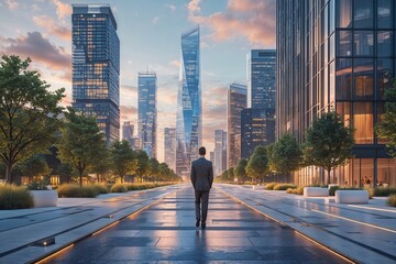 Fototapeta premium Business Consultant Shaping the Future of Urban Development
