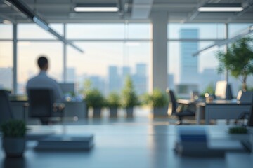 Blurry Soft Focus Office Environment Landscape for Engaging Business Storytelling