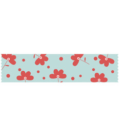 Cute spring-themed washi tape set featuring patterns like flowers, Vector Illustration