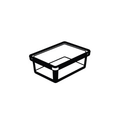 Plastic box silhouette on white background