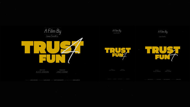 Cinematic Film Title Card, Movie Poster Typography Overlay 113 | Fully Modular Editable Layouts & Easy Text Animator Control to Create Custom Text Animations Without KeyFrames 