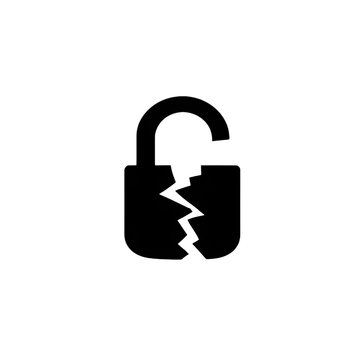 Broken Lock Data Breach Icon