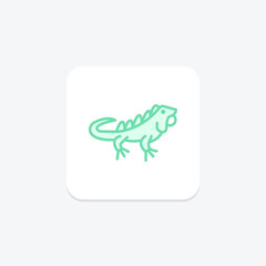Green Iguana, vector, pixel perfect, illustrator file