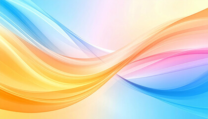 Obraz premium Abstract wavy background with bright pastel colors blending softly creating a smooth, flowing gradient