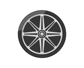 Fototapeta premium Automotive dark icon set showing various wheels and tires in silhouette style with modern vector symbol for vehicle clip art round pattern transport graphic background illustration