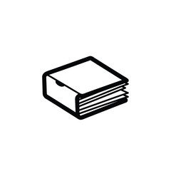 Sticky Note Pad silhouette on white background