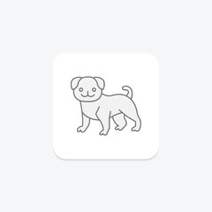 Pug, vector, pixel perfect, illustrator file