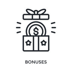 Bonuses Icon Outline Style. Vector Illustration For Graphic Design