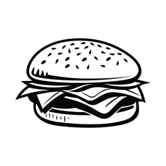 Fototapeta premium Fast Food Silhouette Clipart White Background