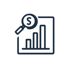 Financial Chart Magnifying Glass Icon