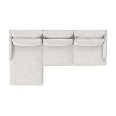 White sectional sofa top view isolated..