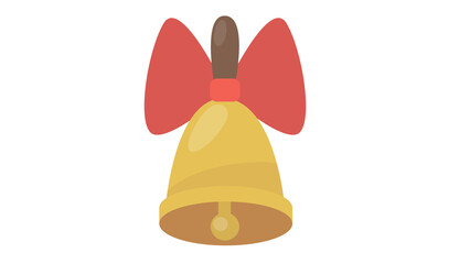 Festive gold bell with red bow charming holiday design perfect for celebrations