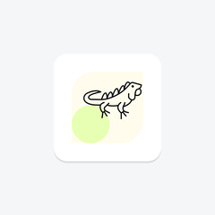Fototapeta premium Green Iguana, vector, pixel perfect, illustrator file